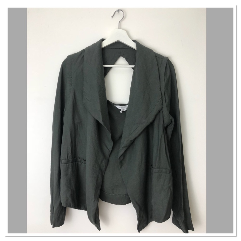 BCBG Generation waterfall draped open cardigan